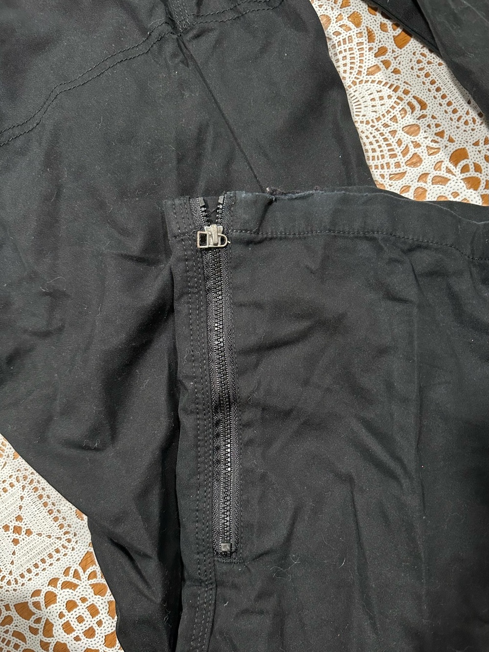 LCKR Black Cargo Pants Zip Hem Drawstring Utility Joggers XL - Picture 4 of 6